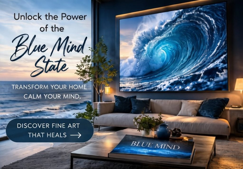 | Unlocking the “Blue Mind” State: How Water-Themed Decor Transforms Your Well-Being + Art That Brings Calm to Your Home